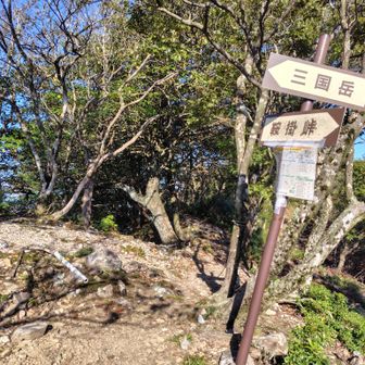 三国岳への分岐に到着。ここまでは荒れた急斜面でした