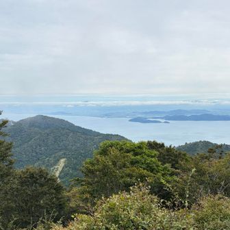 コヤマノ岳はすこし開けた場所で山名番は無かった?ようです🤔
琵琶湖が目の前です。