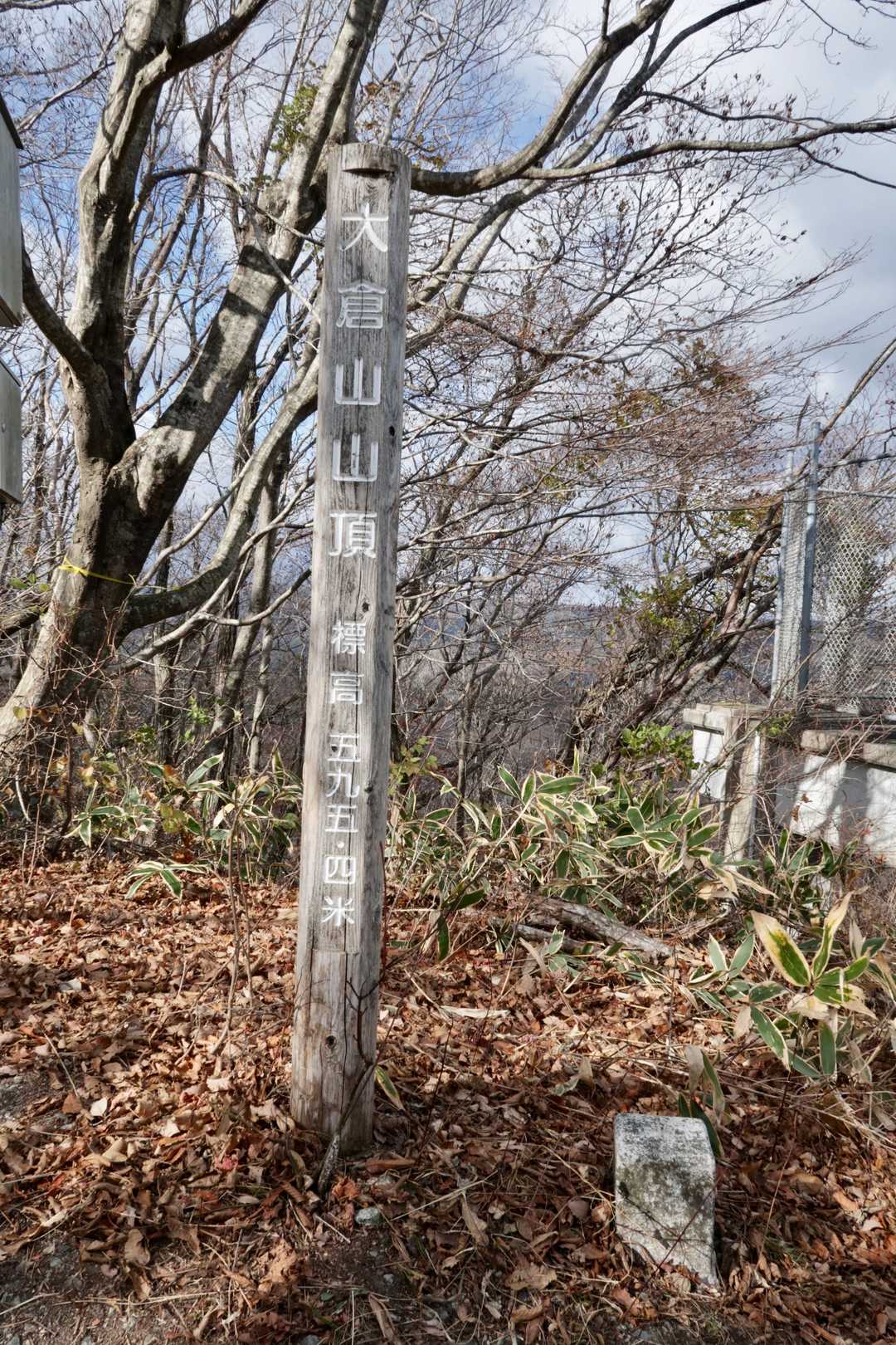 山頂柱と三角点