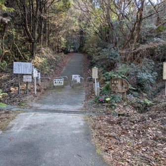 的山登山口。行く道