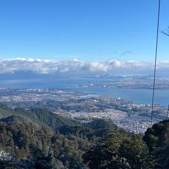 近江八幡の山も積もってるね🏔️