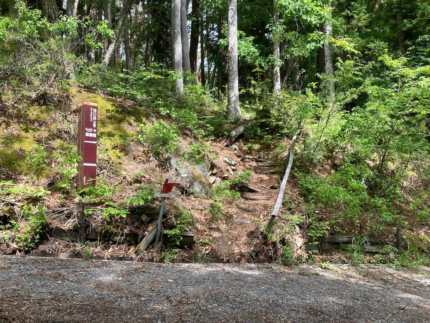 池口岳登山口-黒薙-利検沢ノ頭-池口岳 往復コースの写真