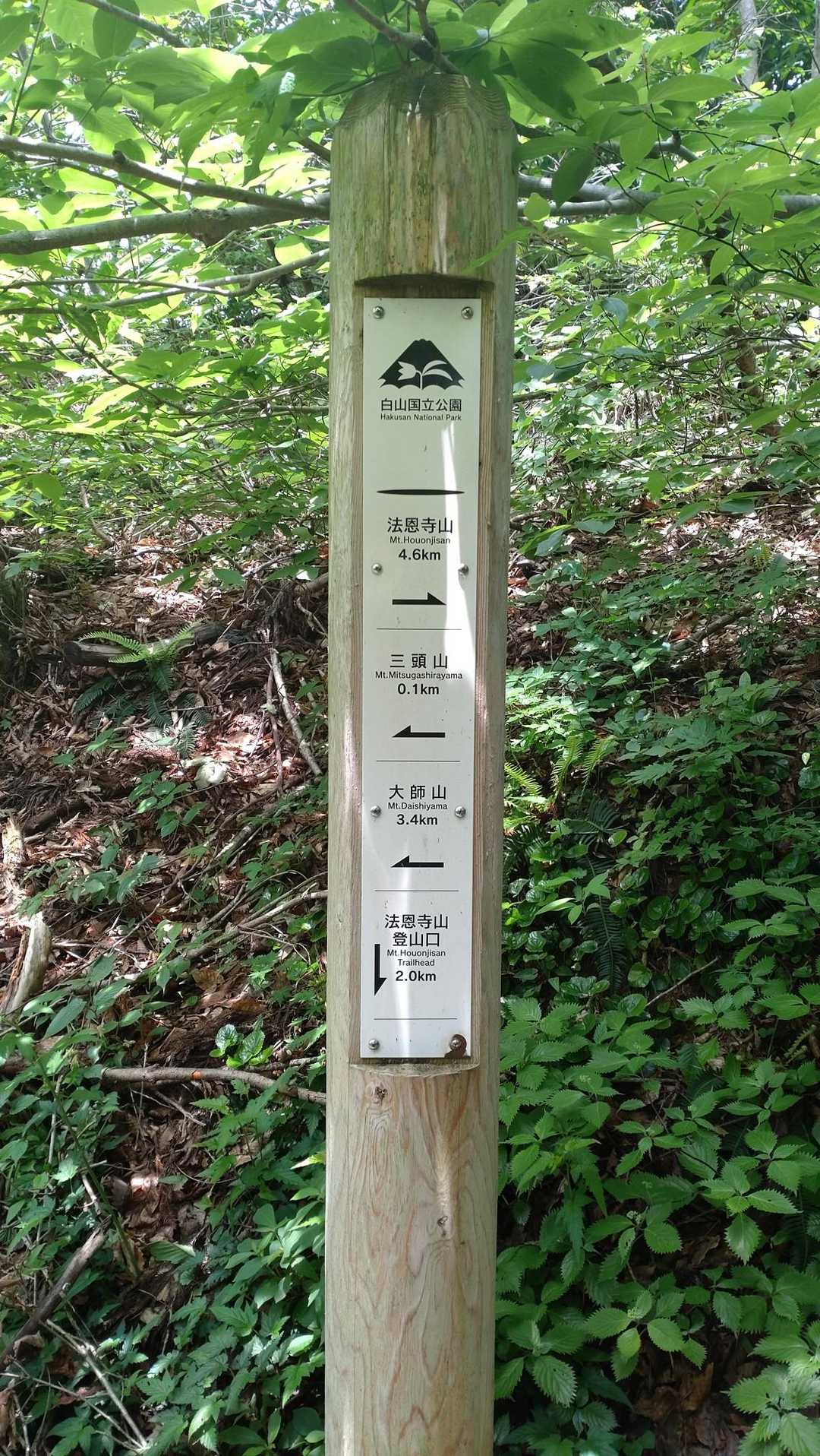白山禅定道入口-三頭山 往復コースの写真