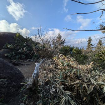 摩利支天山頂は標識なし