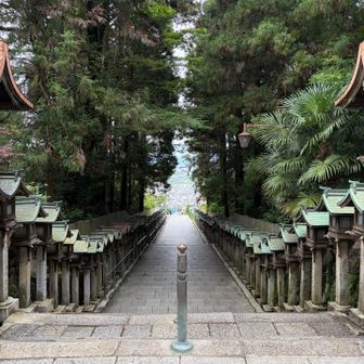 宝山寺の鳥居を越えると広がる
まるで下界に続くような風景