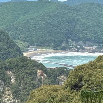 台風で白波がえぐい😭