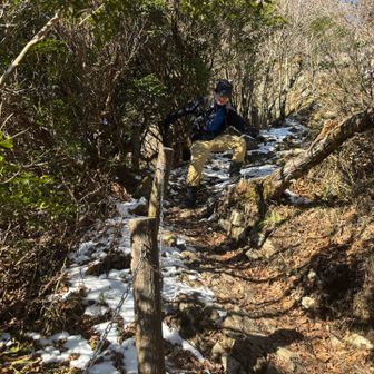 陽射しが届く方向は雪が少なめ。