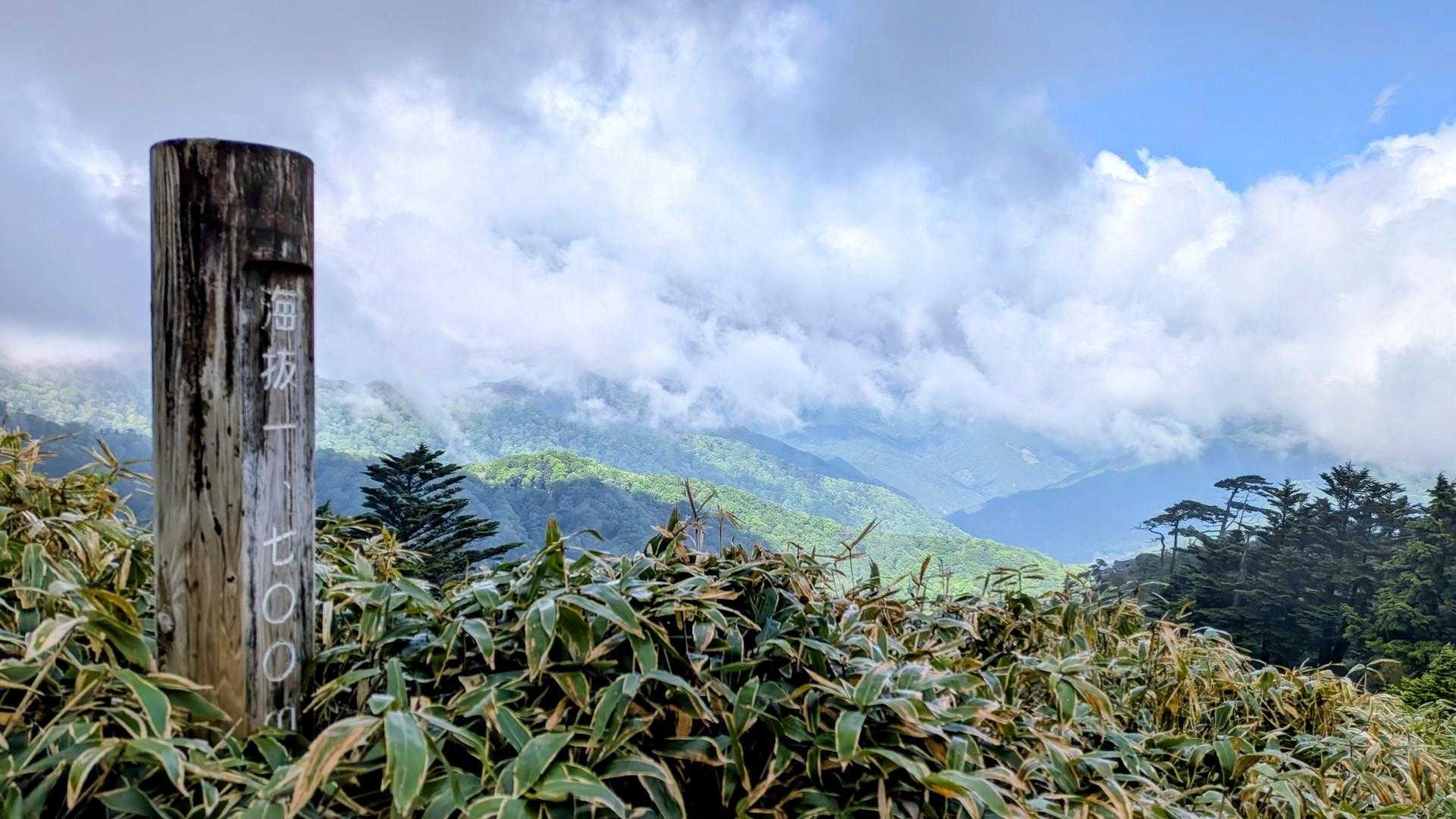 野営場の上、標高1,700m⛰️
ガスが流れる☹️