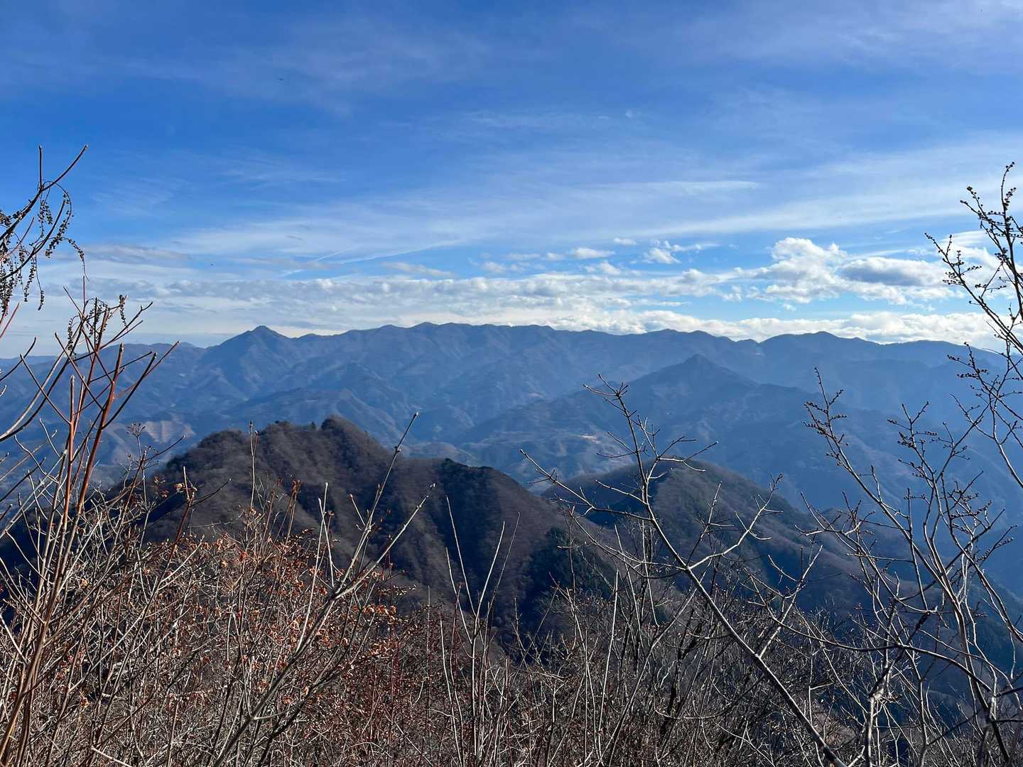 大久保集会所前-四ツ又山・鹿岳登山口-天狗峠-四ッ又山-マ 縦走コースの写真