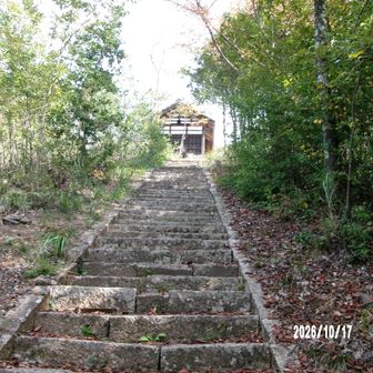 長い　石段が続く