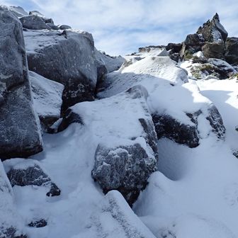 雪がたまると、踏み抜きが怖いので慎重に。