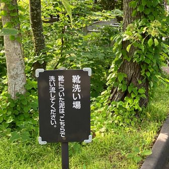 北麓野営場にある立派な靴洗い場