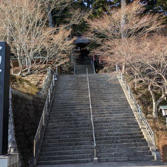 太龍寺に戻って来ました、階段を登って、一番奥に本堂が見えます。往路では階段を下りて来ました