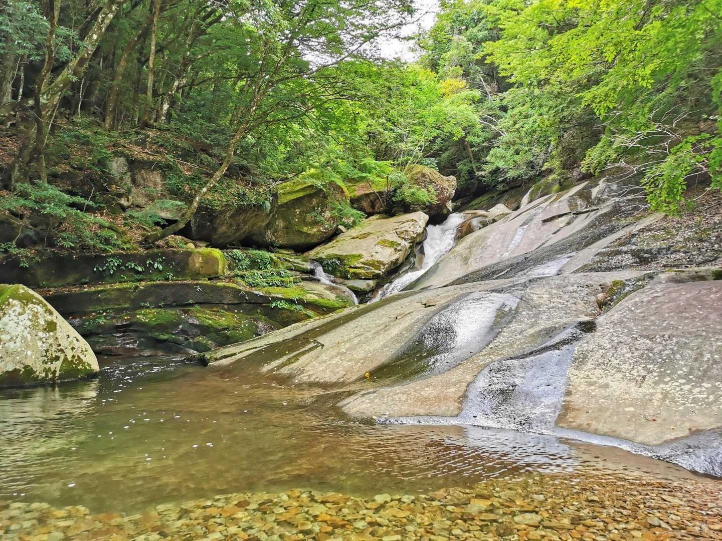 【滑床渓谷】南予山地の名峰に抱かれた美しい川床を満喫の写真