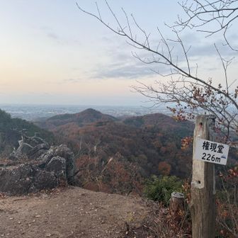 4.権現堂。山の名前なのか？歩いて来た稜線が見えています。