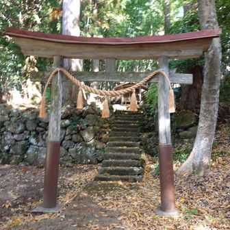 神社が見えて