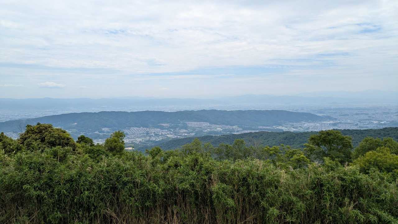 枚岡駅-神津嶽-暗峠-鬼取山-生駒山-生駒駅 縦走コースの地図・登山