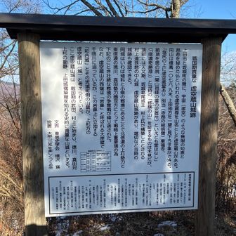 虚空蔵山城跡の説明板。石祠もありました。