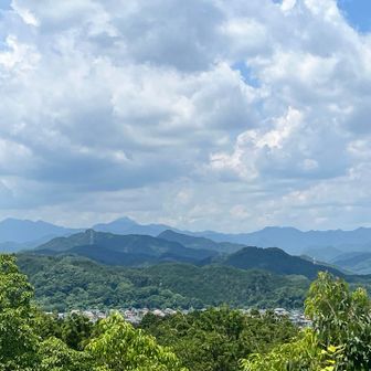 ずっと向こうに武甲山