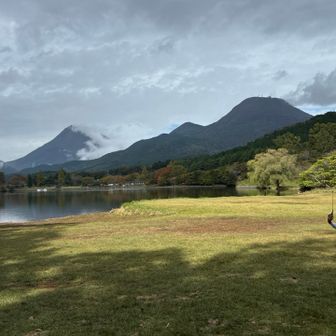 鶴見岳が見える