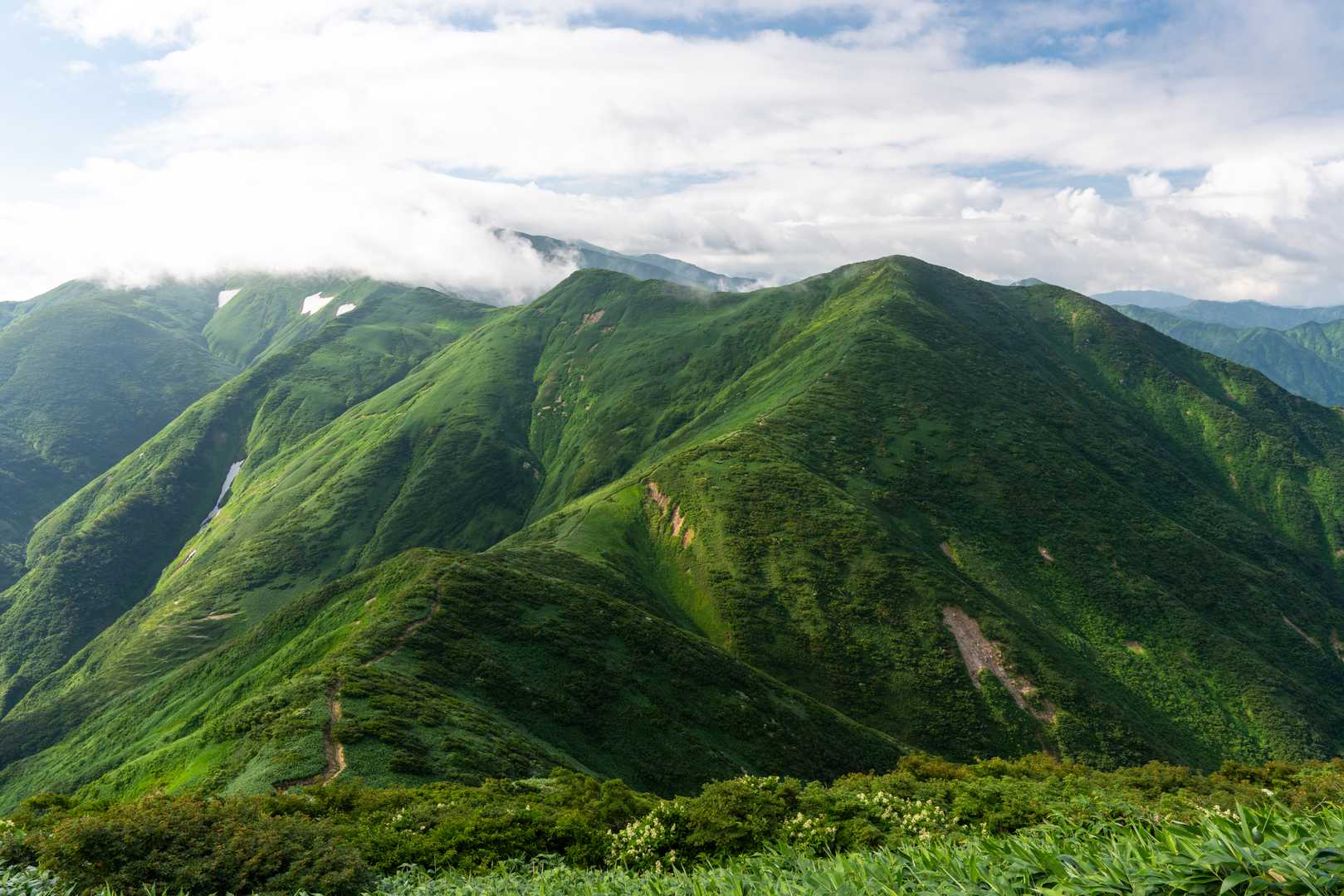足の松尾根登山口-頼母木山-朳差岳 往復コースの写真