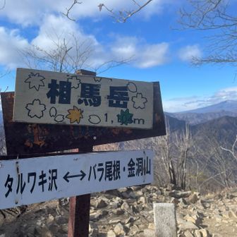 今年の干支　相馬岳🐴に到着。後ろの浅間山もいいね👍