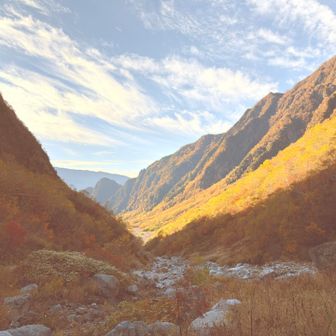 紅葉が美しい槍沢