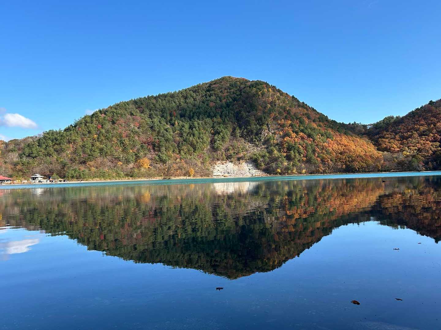 胡桃ヶ岳😆
右側の紅葉🍁綺麗✨
後で真ん中のグレーの部分は火山性ガスが出ている事が分かりました