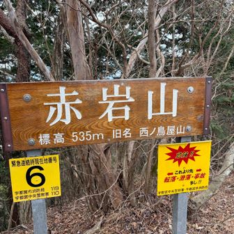 赤岩山に到着。
ここから少し戻って、降って行きます
