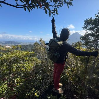 開聞岳にありがと〜っと最後にバイバイ👋