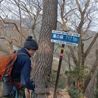 やっと着きました💪
湯の峰山頂。
山頂はざれてて落ちそうなので、直ぐに下山です。