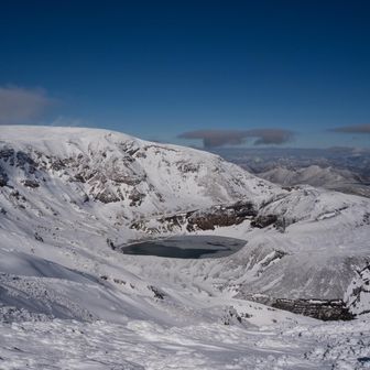 お釜はまだ凍っていなかった