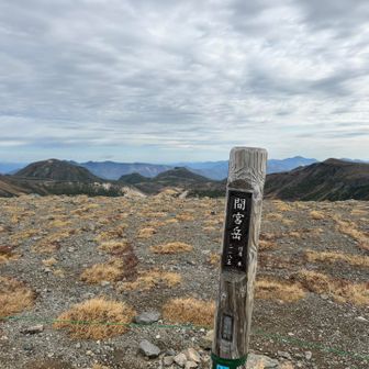 間宮岳山頂。
起伏が無いので、山頂という感じがしない。