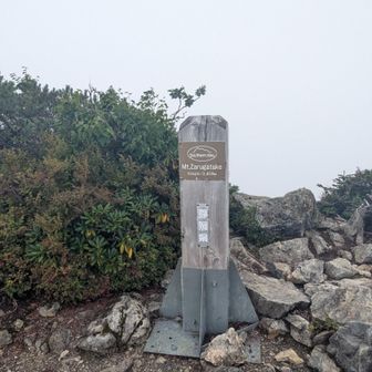 笊ヶ岳山頂到着　山頂貸切だけど真っ白で眺望ない
苦労が報われる景色　らしいが見えなくて残念