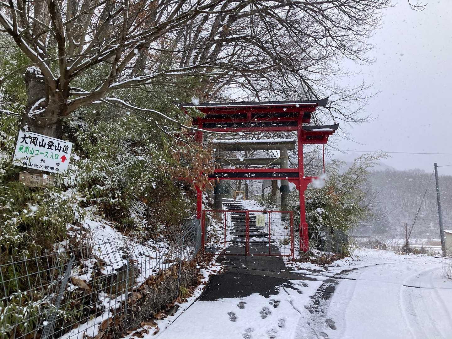 歩き始めたら雪が降って来た～