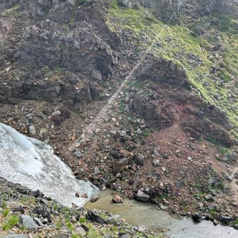 越年雪！ここが川の起点になってる