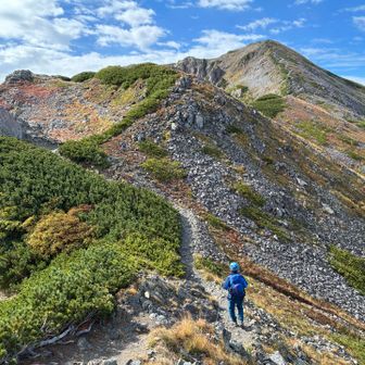 赤石岳から下山　
