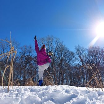 本年第一段　Y字！✨
ワカン履いたまま