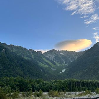 3日目の朝、いつ見ても美しい穂高連峰