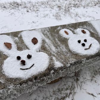 いくこさん作の可愛らしい雪のアート✨✨

