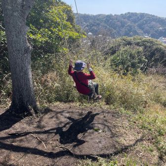 山友さんとブランコに乗ってみました