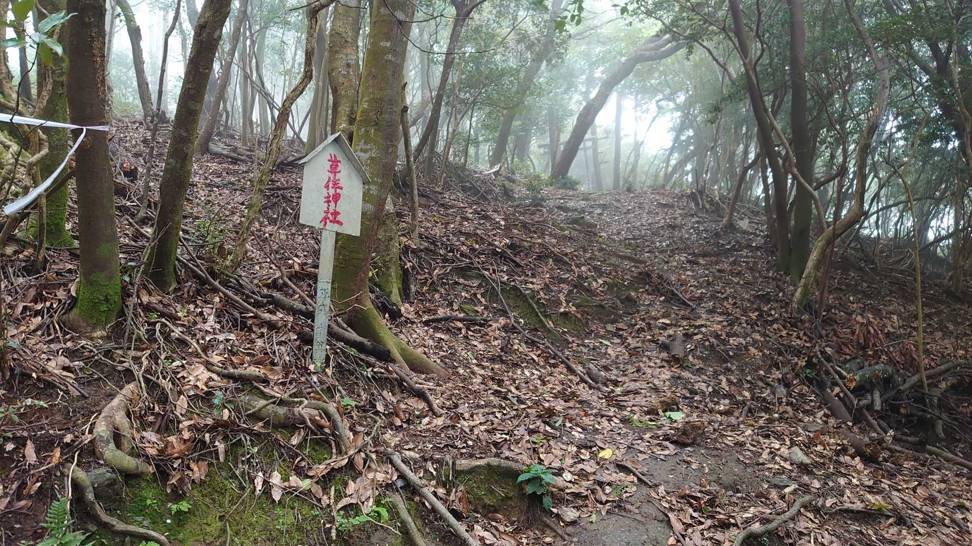 道脇に草住神社が祀られて入る。