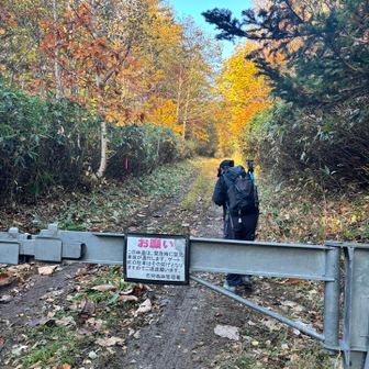 国道沿いの無意根山看板からせまい林道を10分くらい車で走ると
第2ゲートに着きます
駐車場は8台くらい停めれるかな
6時30分すぎに着いた時は満車に近いくらいでした。