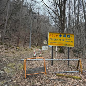 駐車場から金湯館へ