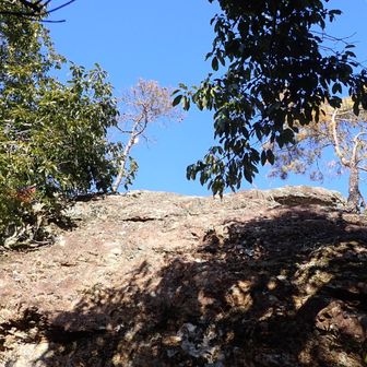 で、ルートに乗っかり展望岩へ
クライミングの要領で登ったら
西側にロープありました😆