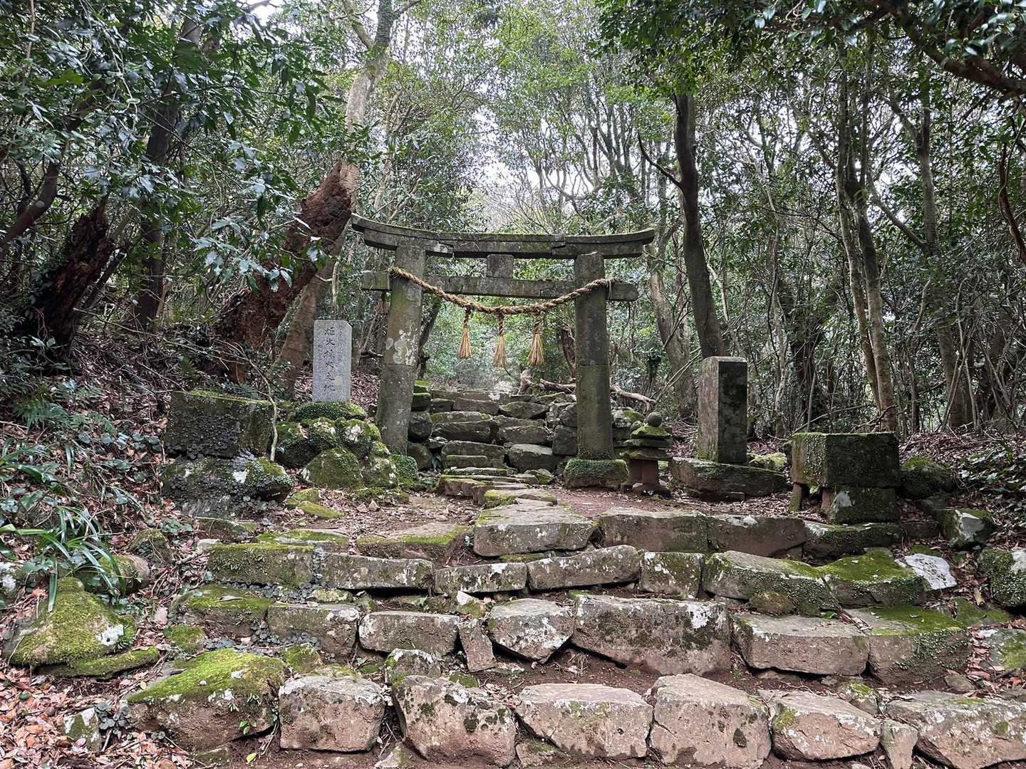 白山比咩神社の入口から
安満岳 山頂のお社へ登ります