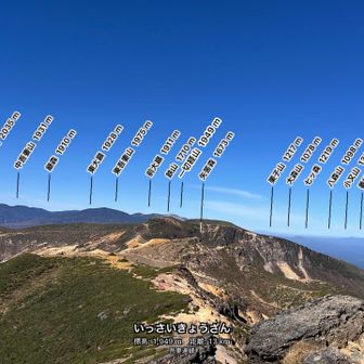 明日登る一切経山も見える