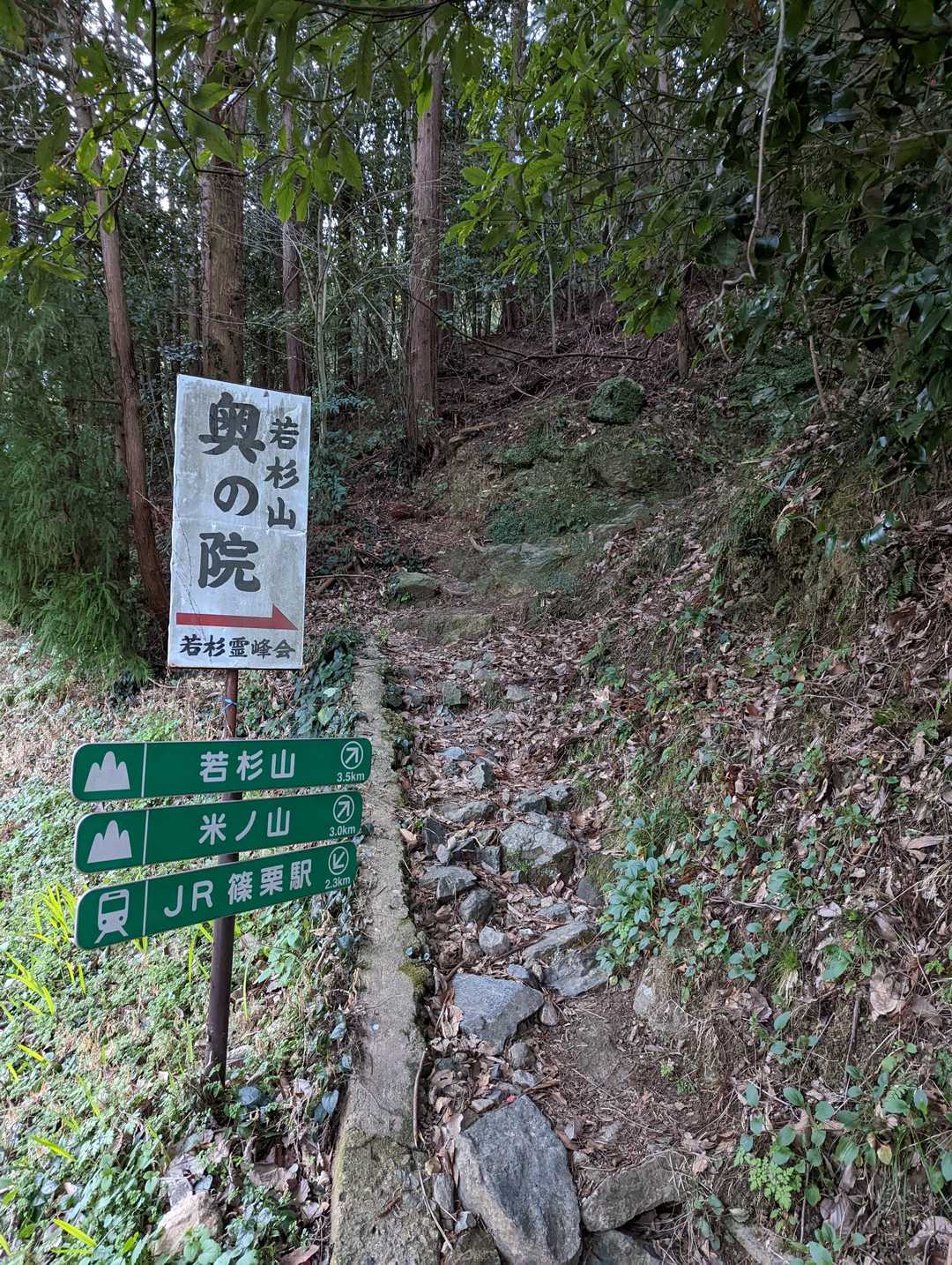 若杉山登山口 往復コースの写真