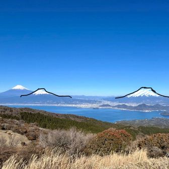 もし愛鷹山と箱根山が最盛期の山容を維持していたらの図
