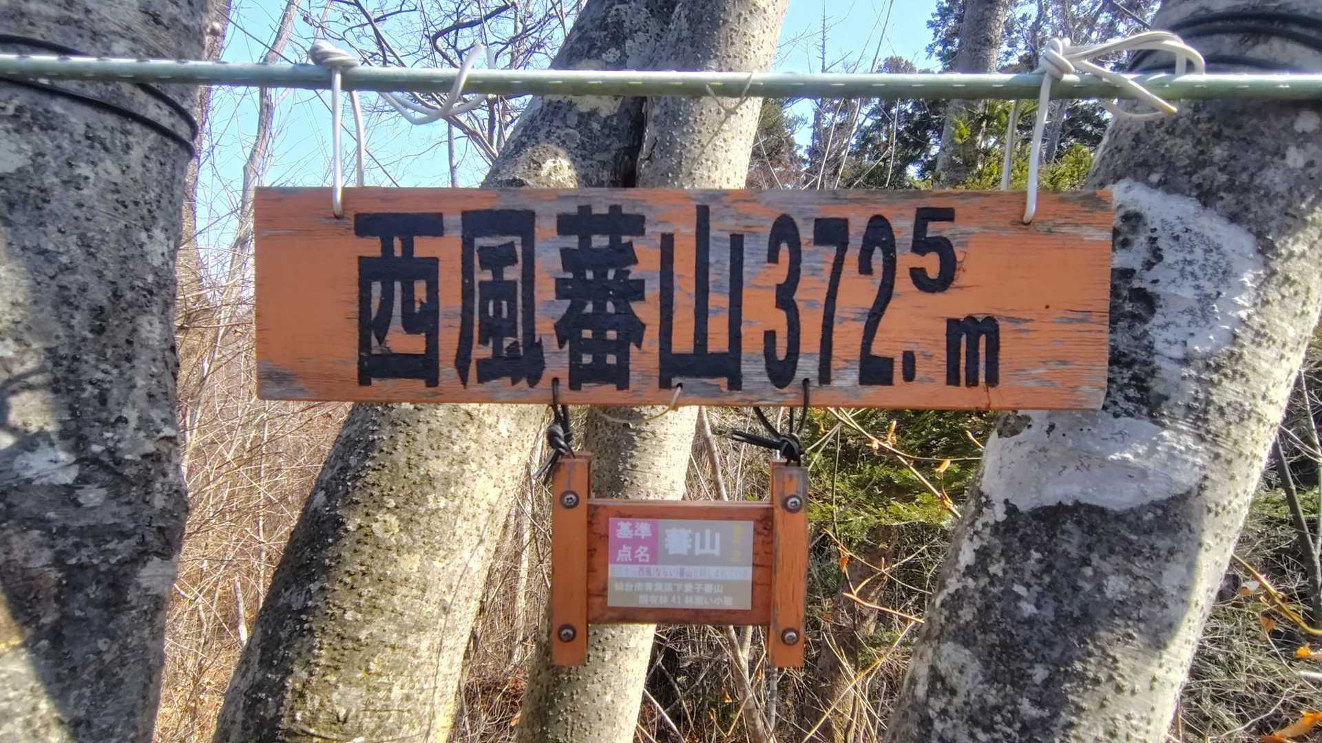 西風蕃山-蕃山-萱ヶ崎山 往復コースの写真